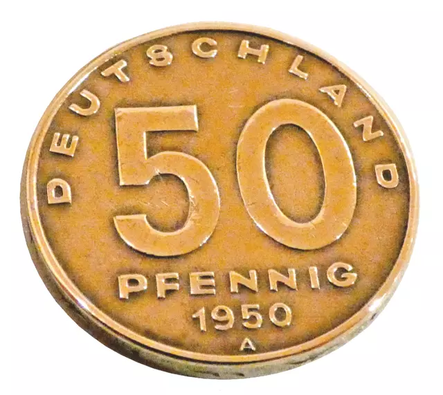 DDR 50 Pfennig 1950 A Pflug vor Hüttenwerk Münze Berlin Numismatik Ostalgie