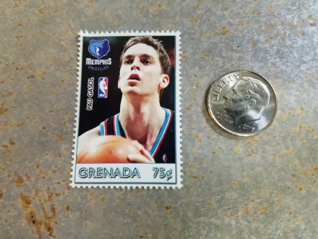 Pau Gasol Memphis Grizzlies NBA Basketball Grenada RARE Stamp