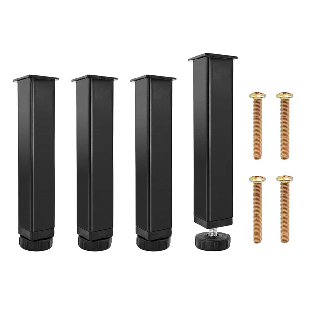 4 Gambe Per Letto In Ferro - Altezza 40 Cm, Con Viti E Tappi Antigraffio - Foto 11