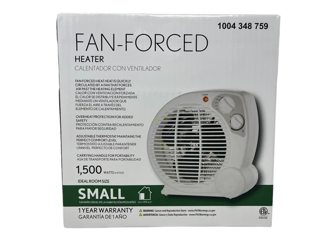 FAN FORCED HEATER 1500W Electric Portable 3-Heat Settings Adjustable  Thermostat $25.99 - PicClick