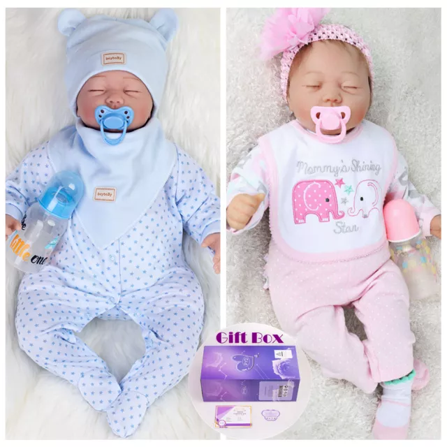 22'' Reborn Newborn Baby Dolls Realistic Twins/Boy/Girl Silicone Vinyl Babies US