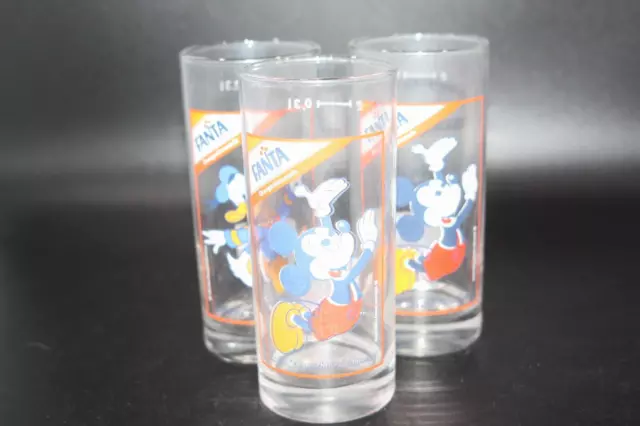 Fanta Glas  Mickey Mouse  / Donald Motiv Original Walt Disney  Werbung 80er Rar