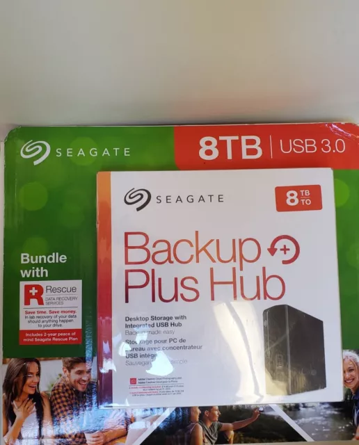 Seagate Backup Plus Hub 8TB External HDD USB 3.0 Desktop Hard Drive - Brand New