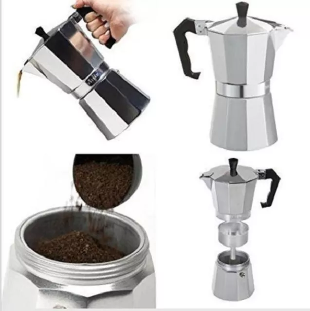 Cuban Coffee Maker Espresso 6 Cup Aluminum Cafetera for Cafe con Leche COSMETIC