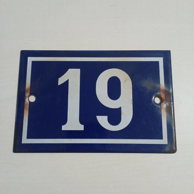 Plaque De Rue émaillée 10x15 Cm - Fond Bleu Nocturne, 4 Trous, Neuve
