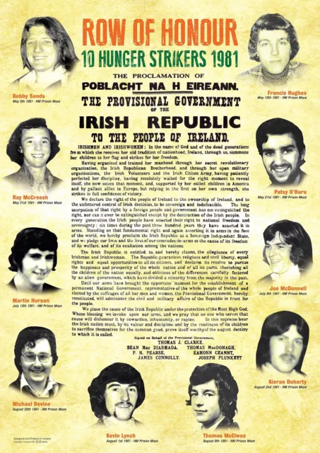 Hunger Strikers and The Proclamation of the Irish Republic - A3 Size Easter 1916