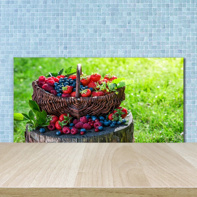 Panneau Décoratif Pour Cuisine En Verre Tulup - Motif Panier De Légumes - Dimensions 100x50 Cm