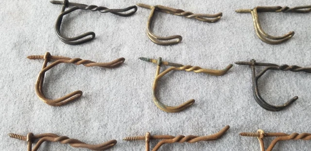 #2  Lot Of 15 Vintage Antique School Farm House Screw In Wire Coat Hat Hooks 3