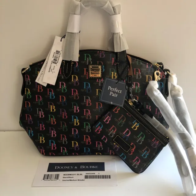 NWT Dooney & Bourke DB75 Women's Satchel Medium Wristlet - Black