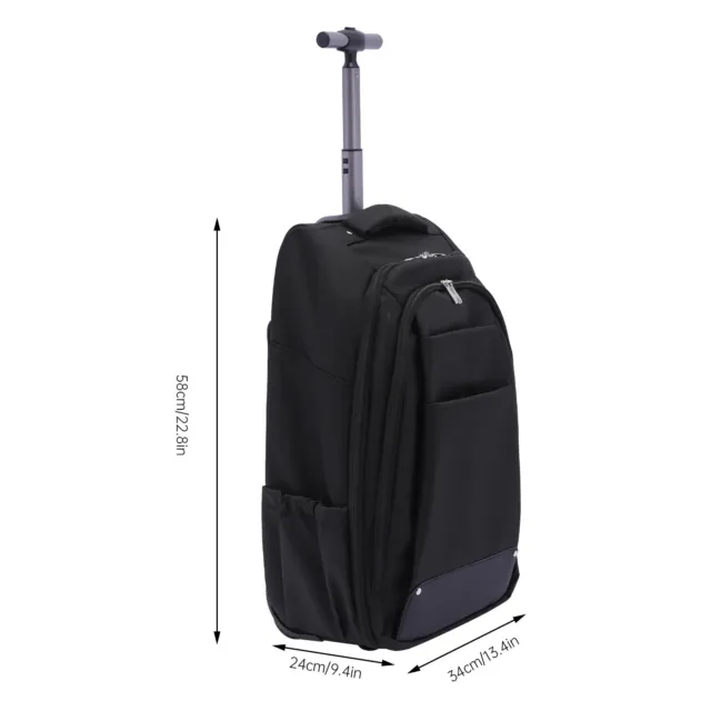 Mochila de negocios equipaje mochila rodante carro de viaje mochila con ruedas negra 2