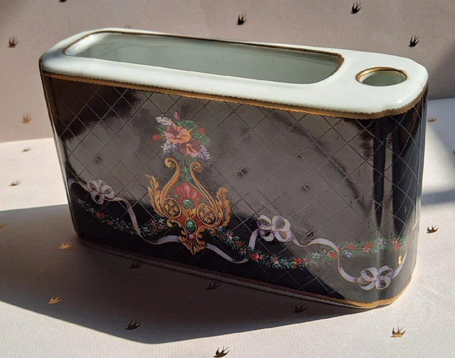 VTG Neiman Marcus w/sticker Porcelain Pen&Note Pad Holder Made in Japan Desktop