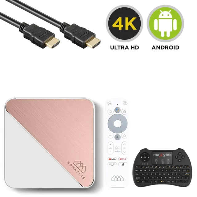 Homatics Box R 4K Plus UHD Android TV Multimediaplayer mit Android Tastatur