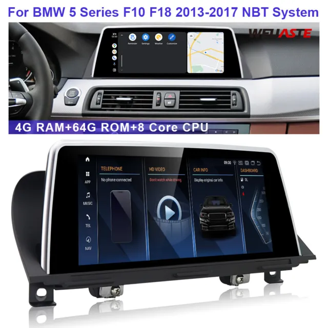 4+64GB For BMW 5 Series F10 F18 2013-2017 NBT System Car GPS Dash Screen Carplay