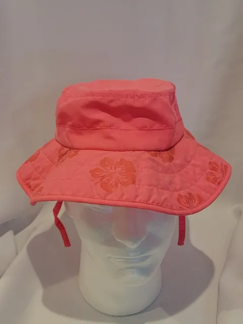 Sun Protection Zone Hat Child UPF 50+ Sun Adjustable Size Pink Floral Bucket