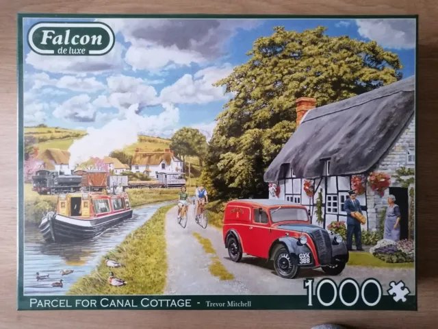 BRAND New! Falcon De Luxe 1000 Piece Jigsaw "Parcel For Canal Cottage"
