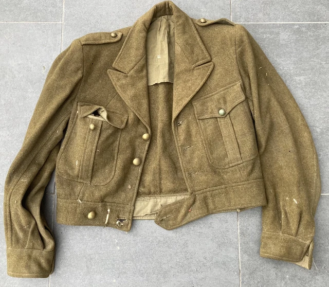 Pantalon Militaire Vintage US Army Années 40/50 - Laine Verte Taille 28x30