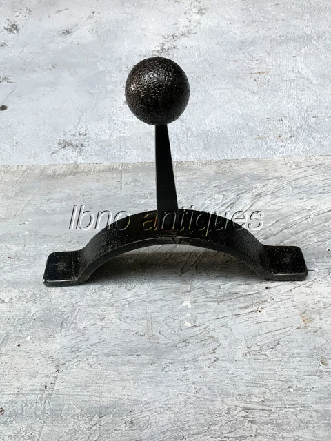 Antique Extra Large Hand Forged Hammered Wrought Iron Wall Coat / Hat Hanger.
