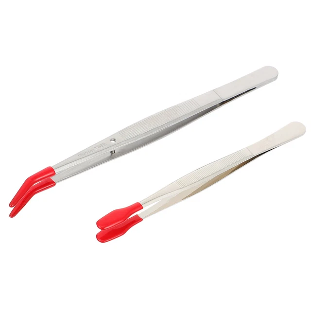 2 piezas pinzas curvas de pestañas precisión pinzas rectas