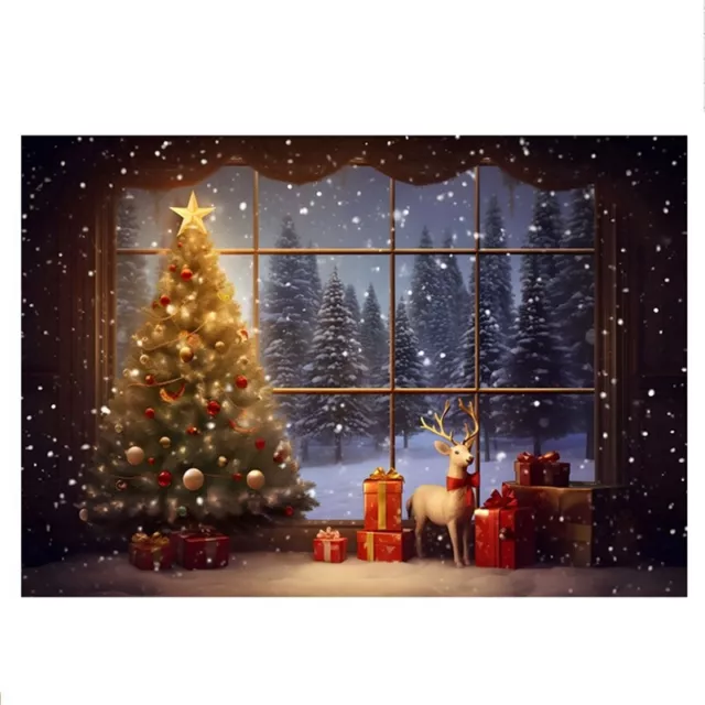 210X150cm Christmas Background Cloth Christmas Tree Snowflake Party2042