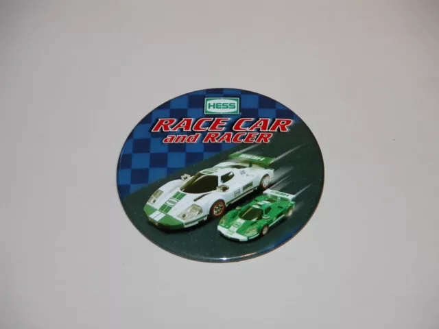 Hess 2009 Race Car And Racer Cashier Button Mint
