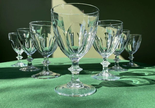7 verres à vin blanc Cristal d'Arques Rambouillet - Parfait état - H : 11,2 cm