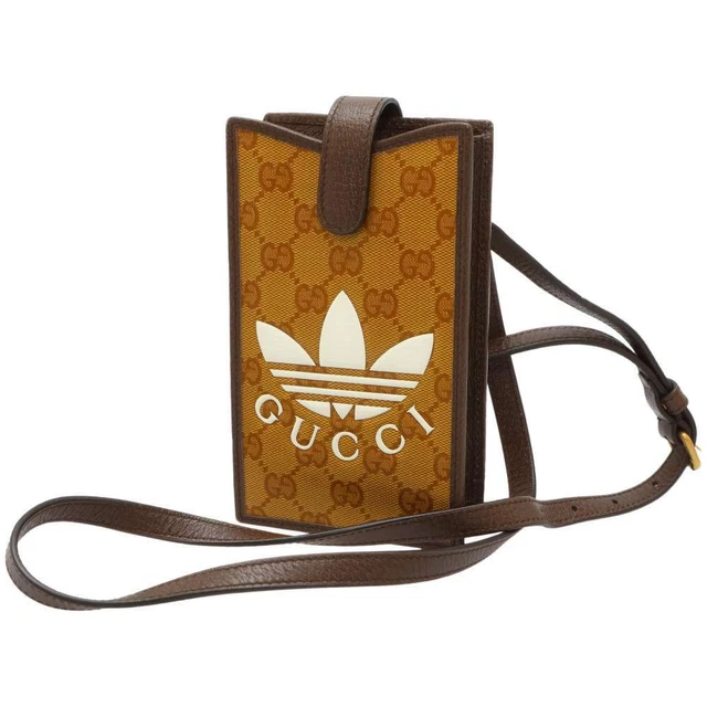 GUCCI Adidas collaboration GG Crystal smartphone case PVC/Leather Beige/Brow...