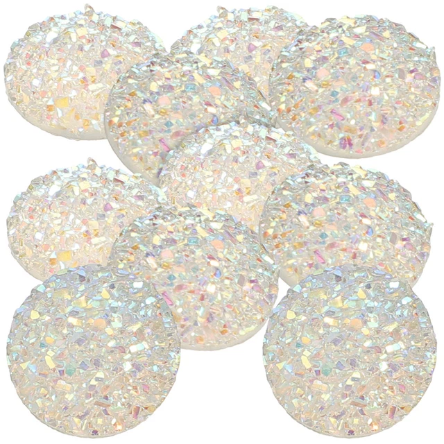 100 Pcs Flatback Patches Rhinestones Adhesive Round Gems Crystal