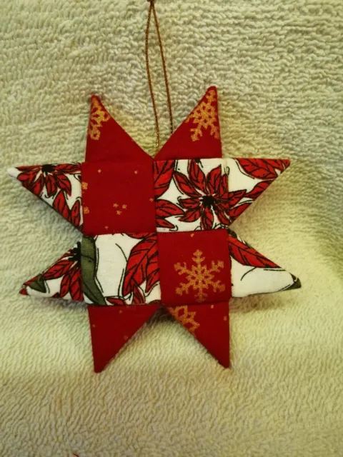 New Hand Made Fabric Christmas Star Ornament