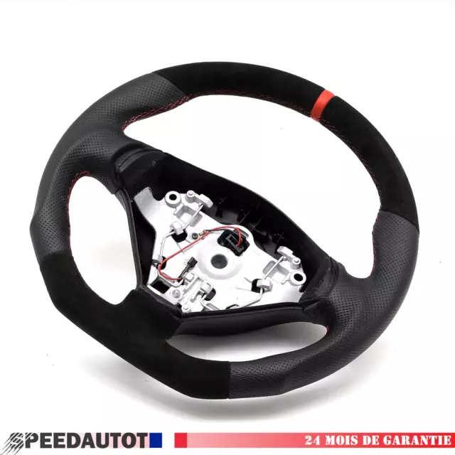 Volant Tuning cuir aplati pour Peugeot 407