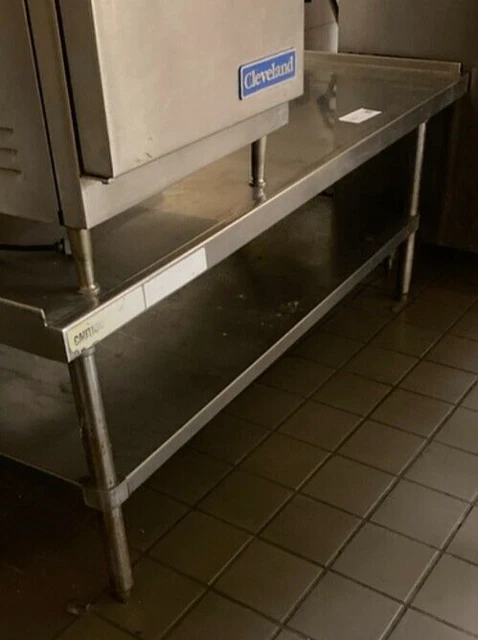 60" Stainless Steel Kitchen Cafeteria Prep Bench w/ Backsplash