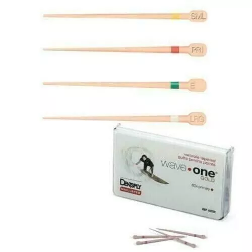 Dentsply WaveOne Gold Conform Fit Gutta Percha by Dentsply (All sizes) (60/pack)