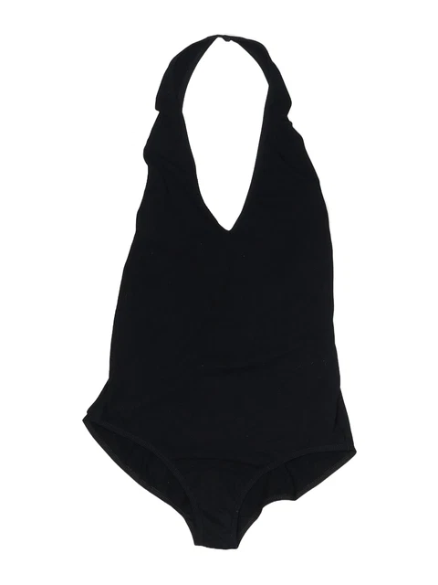 American Apparel Women Black Bodysuit L