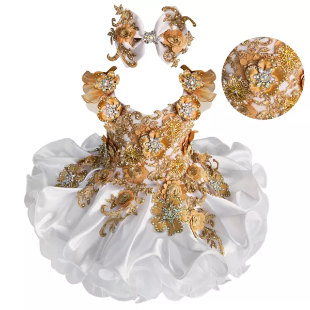 Jenniferwu Girls' Tulle Flower Princess Wedding Dress for Toddler and Baby Girl