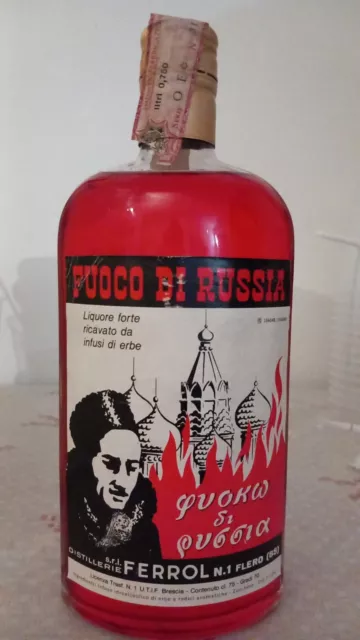 Liquore Rarissimo Fuoco Di Russia Ferrol Vintage Anni 60 Mai Aperto