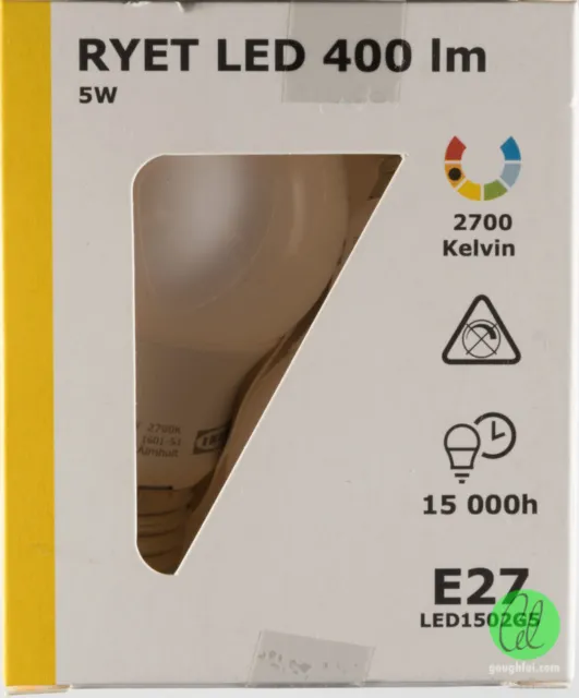 1x  IKEA - Ryet LED Birne 400lm 5W E27 (Weiß, 15.000 h)