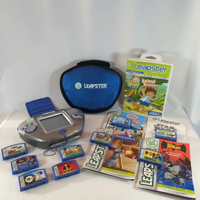 LEAPFROG LEAPSTER LEARNING Game System + 10 games + case + charger