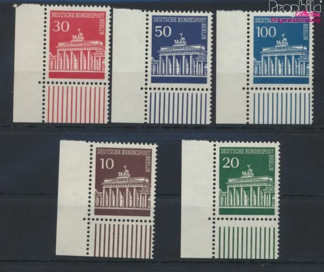 Briefmarken Berlin (West) 1966 Mi 286ER-290ER Eckrandstück  postfrisch (9859300