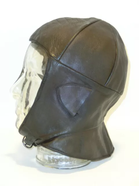 Alte Lederkappe Fliegerhaube Fliegerkappe Pilotenhaube 2.WK Luftwaffe Motorrad ?