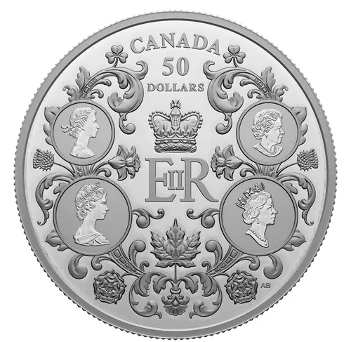 2023 CANADA $50 QEII QUEEN ELIZABETH II REIGN 5oz .9999 Pure Silver Proof Coin