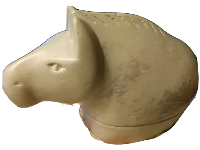 Trinket Box Horse Head Sculpture Soapstone Handcrafted Jewelry Lid Art VTG