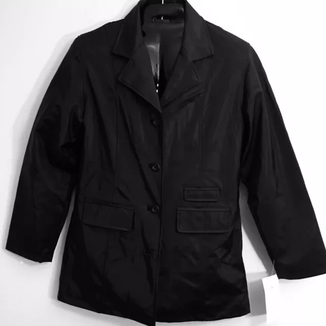 Learsi Womens Rain Repellant Black Jacket Size Large Nwts