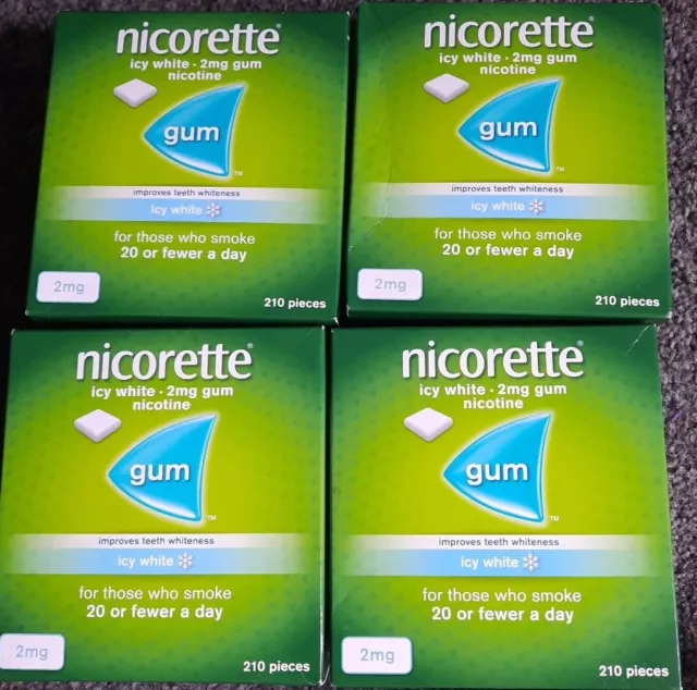 Joblot Nicorette Nicotine 2mg Icy White Gum - 840 Pieces