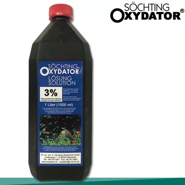 Söchting 1L Oxydator Solution 3% Peroxyde D'Hydrogène Étang Aquarium Algue Soin