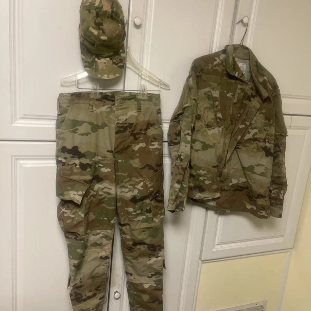 US Army Combat Uniform Jacket Shirt Pants Multicam OCP Small Regular + Hat