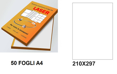 15-50-100-800-1600 fogli A4 Carta Adesiva metallizzata Oro per stampanti laser 