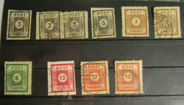 Kleines Lot 9 x Briefmarken SBZ Ost Sachsen aus Nachlass