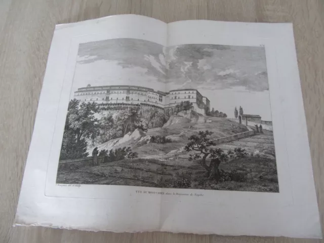 Italy Engraving 1850 View Of Mont Cassin In The Kingdom Of Naples