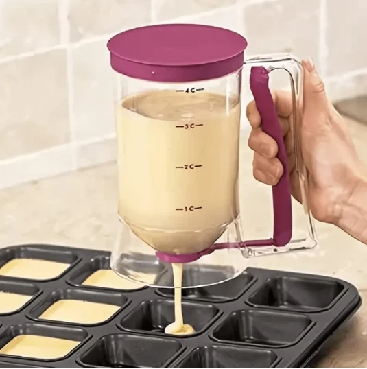 1pc Pancake Cupcake Batter Dispenser With Foldable Batter Separator, Perfect Bak