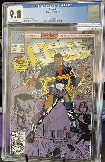 Cage #1 (1992) CGC 9.8 NM/M White Pages Luke Cage Power Man Defenders Netflix