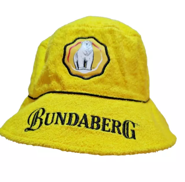 Bundaberg Rum Yellow Cotton Towel Bucket Hat Adult One Fits All Bundy Bear 3